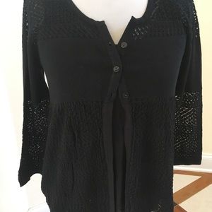 🎀Soma Sweater Set: Tank and Button Up Black Small